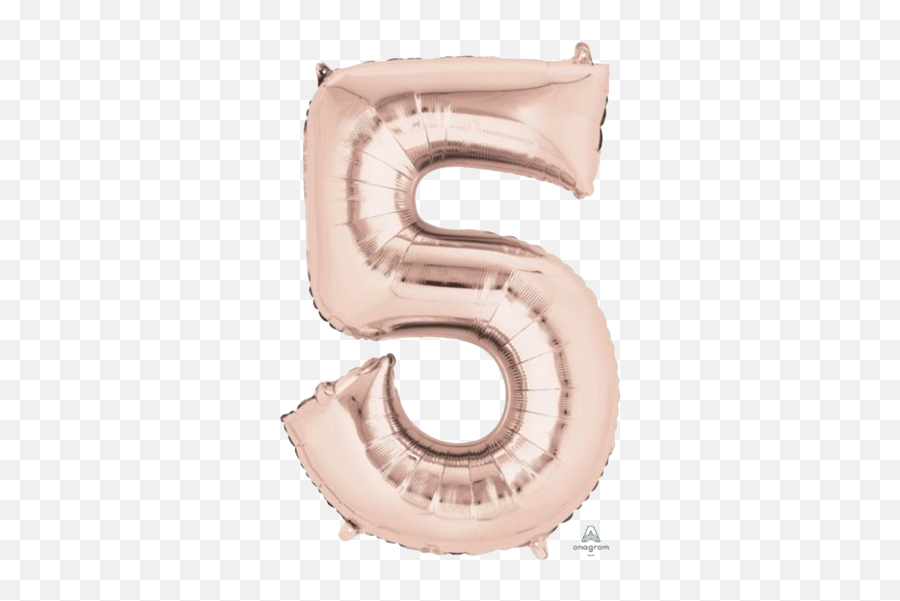 Number 5 Jumbo Rose Gold Foil Balloon - Female Birthday Wishes Happy 65th Birthday Emoji,Emoji Bday Party Supplies