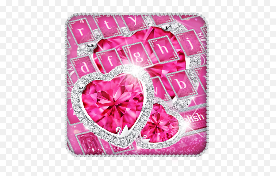 Pink Diamond Love Keyboard Theme - Girly Emoji,Pink Diamond Emoji