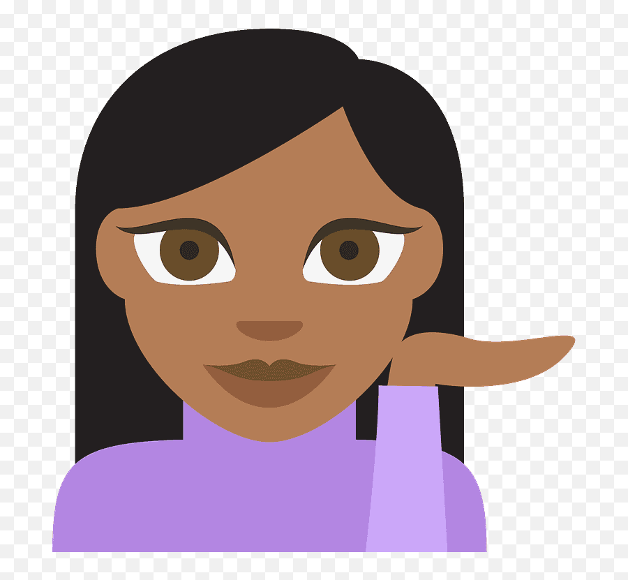 Person Tipping Hand Emoji Clipart - For Women,Shrug Emoji Black Hair