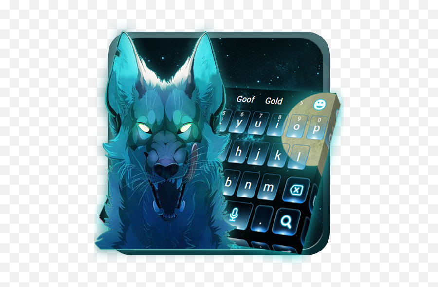 Amazoncom Blue Ice Wolf Keyboard Theme Appstore For Android - Fictional Character Emoji,Emoji Keyboard For Galaxy S7