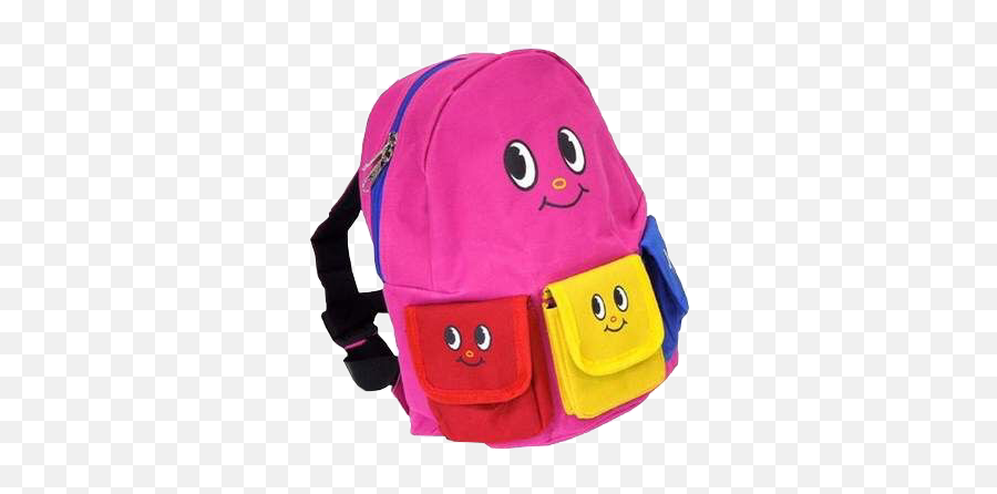 Backpack Bag Pink Primarycolors Sticker By Fauning - For Teen Emoji,Smiley Emoji Backpack