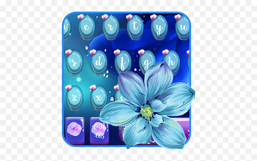 Blue Neon Flower Keyboard - Dot Emoji,Emoji Smart Neon Keyboard