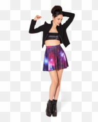 Galaxy Purple Skater Skirt Printed Skater Skirt Skater - Skirt Emoji,Emoji Crop Top And Skirt