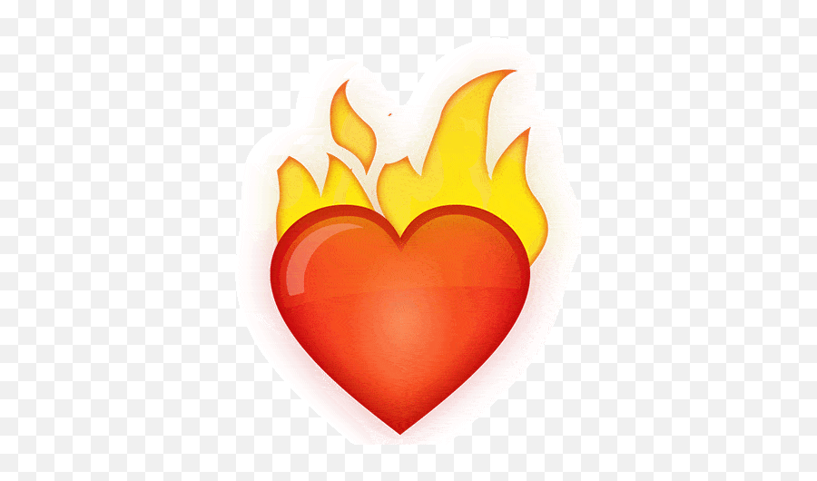 Emoji Stickers - Girly,Your Heart Is On Fire Emoticon