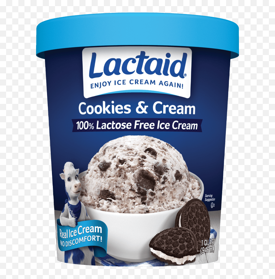 Lactaid Cookies Cream Ice Cream - Lactaid Ice Cream Emoji,Walmart Chocolate Ice Cream Emoji