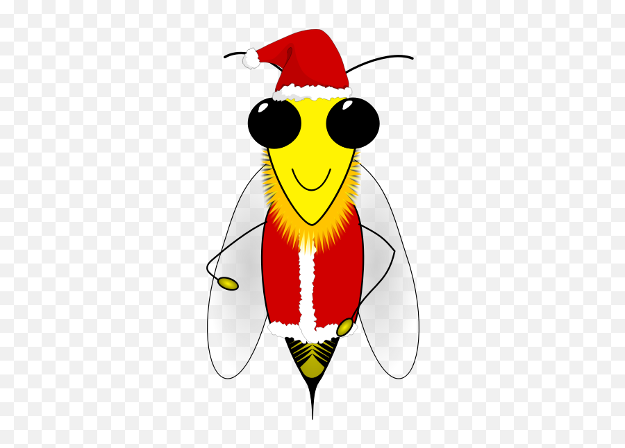 Santa Honey Bee Vector Image Free Svg Emoji,Find Pics Of Downloadable Bee Emojis