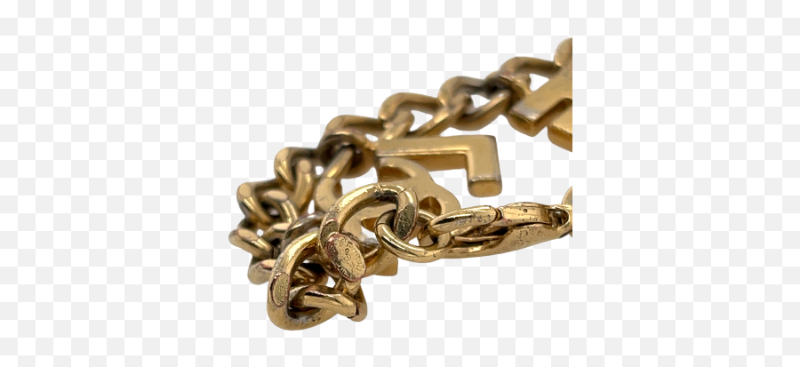 Chanel - 02a Logo Charm Bracelet Gold Plated Chain Letters Emoji,Chains Emoji