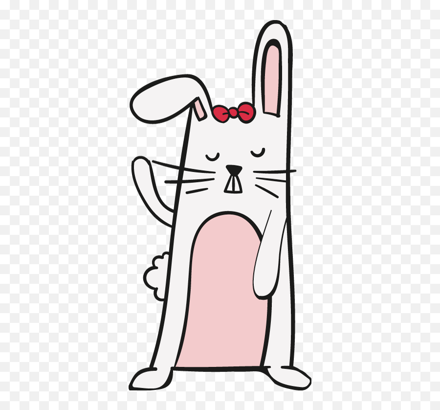 Cute Girly Rabbit Door Sticker - Tenstickers Emoji,Heart Roating Emoji
