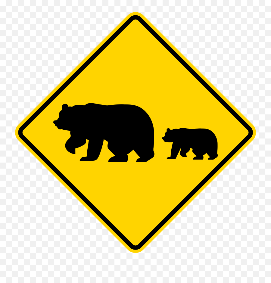 California Svg Bear Clip Freeuse - Bear Crossing Sign Png Bear Crossing Sign Emoji,California Baby Emoji