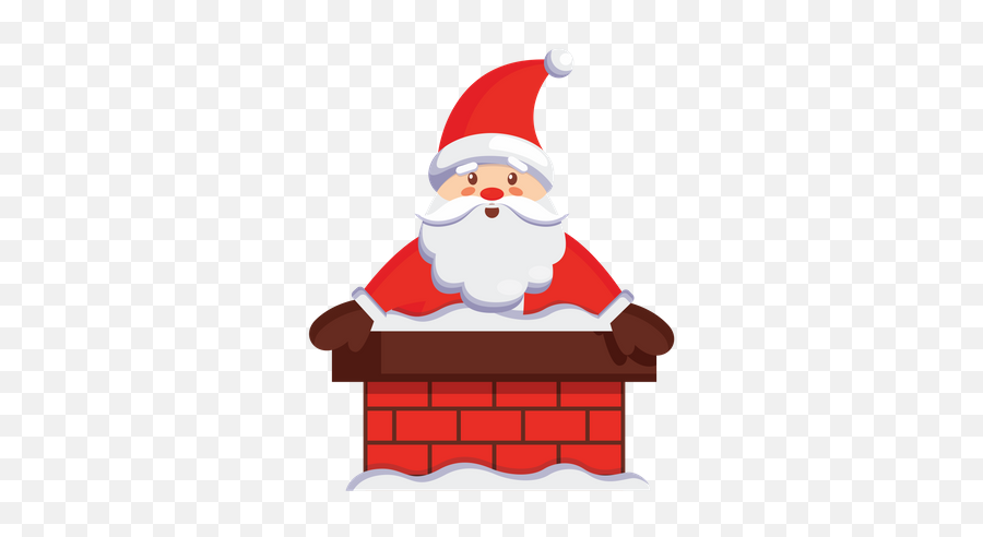 Santa Claus Climbing Into The Chimney - Santa Claus With A Chimney Emoji,Santa Emotions