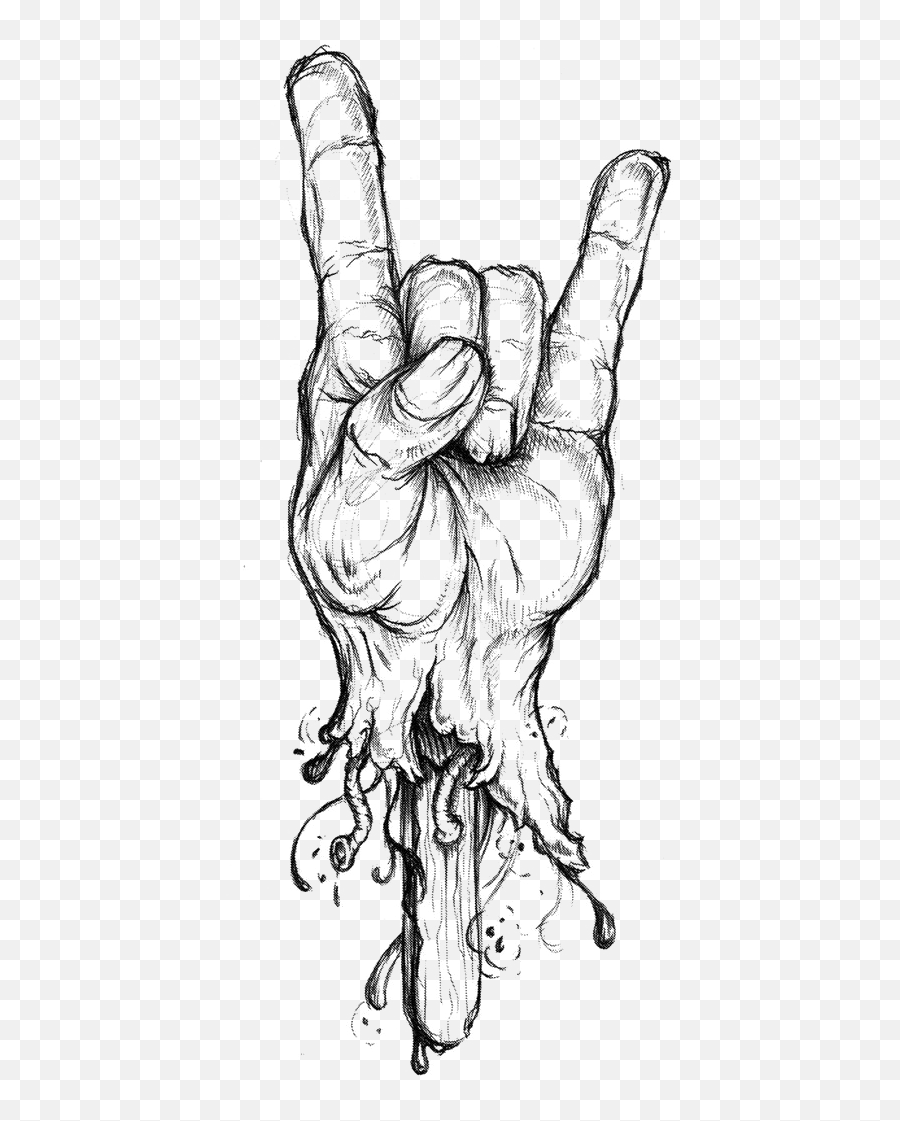 Hand Gesture Heavymetal Heavy Rock - Rock On Hand Sketches Emoji,Heavy Metal Emoji