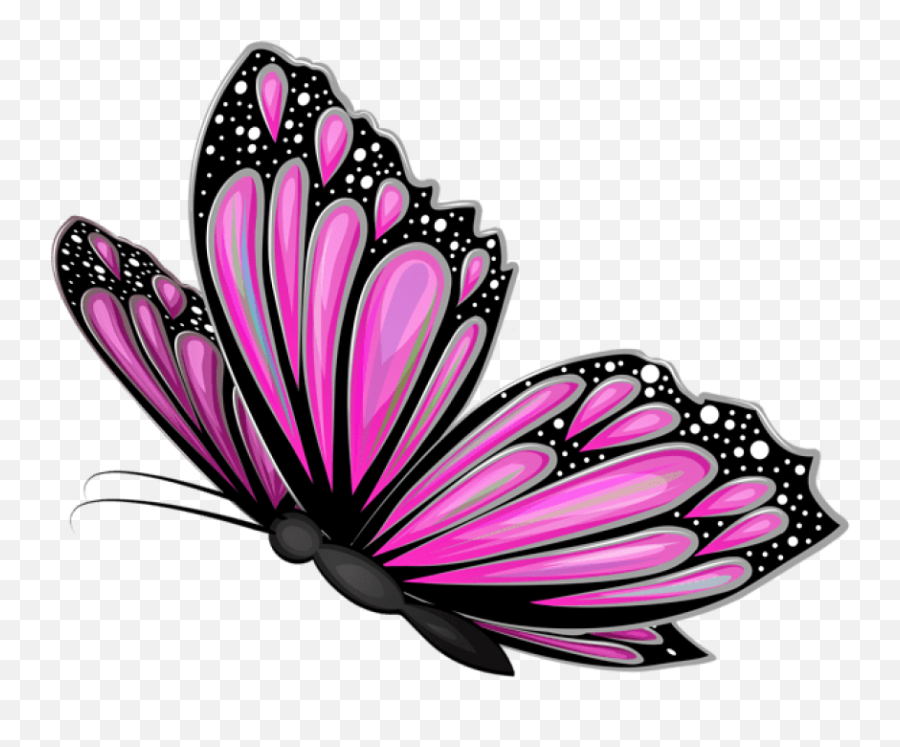 Download Pink Butterfly Transparent - Pink Butterfly Clipart Png Emoji,Butterfly Emoji Png