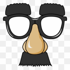 Funny Glasses With Eyebrows Nose And Mustache Clipart - Big Nose Glasses Mask Emoji,Mustache Emoji