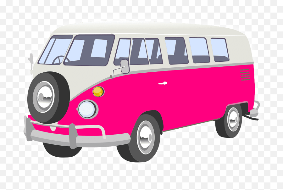 Van Camper Pink - Cliparts Van Emoji,Vw Hippie Emoji