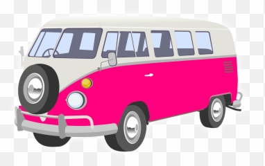 Van Camper Pink - Cliparts Van Emoji,Vw Hippie Emoji