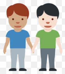 Two Men Shaking Hands With Medium Skin - Woman And Man Holding Hands Clip Art Emoji,Hand Shaking Emoticon