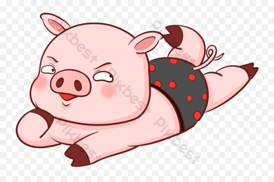 Cartoon Pink Cute Pig Png Element - Happy Emoji,Flying Pigs Emoji