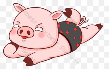 Cartoon Pink Cute Pig Png Element - Happy Emoji,Flying Pigs Emoji