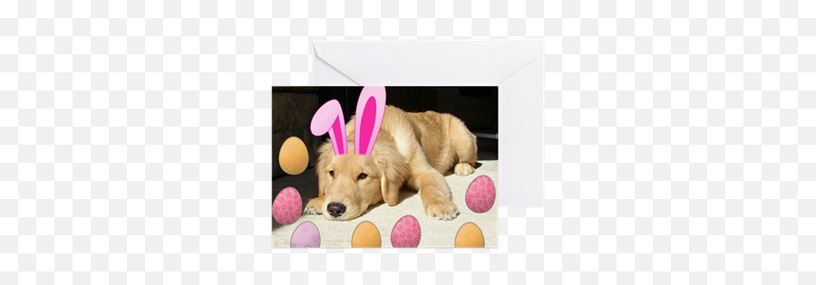 Easter Golden Retriever Puppy Greeting - Golden Retriever Emoji,Happy Birthday Emoticons With Labrador Retriever