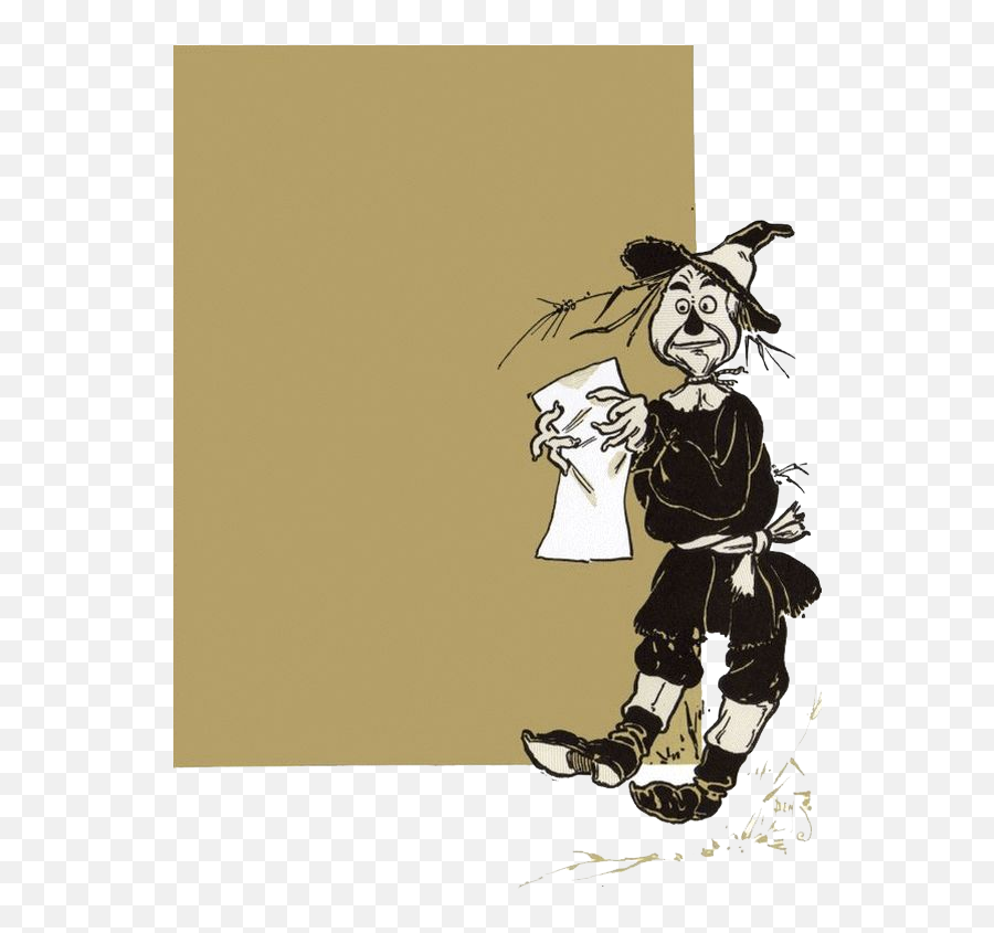 The Wizard Of Oz - Scarecrow Ww Denslow Illustrations Emoji,Animated Coal Miner Smiley Emoticon