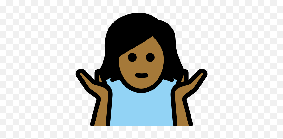 Shrugged Woman In Medium Dark Skin Tone - Emoji,Emoticon App With Shrugging Of Shoulders