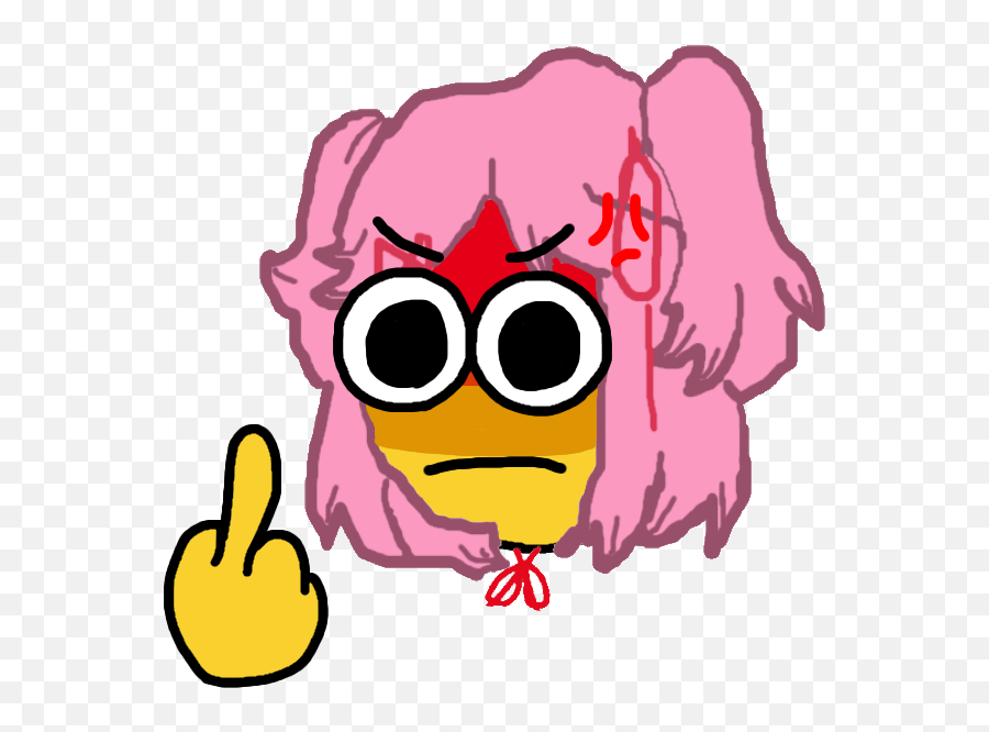Middle Finger Natsuki Emoji Manga Is Literature You - Natsuki Emoji,Finger Down Emoji