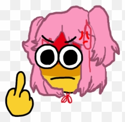 Middle Finger Natsuki Emoji Manga Is Literature You - Natsuki Emoji,Finger Down Emoji