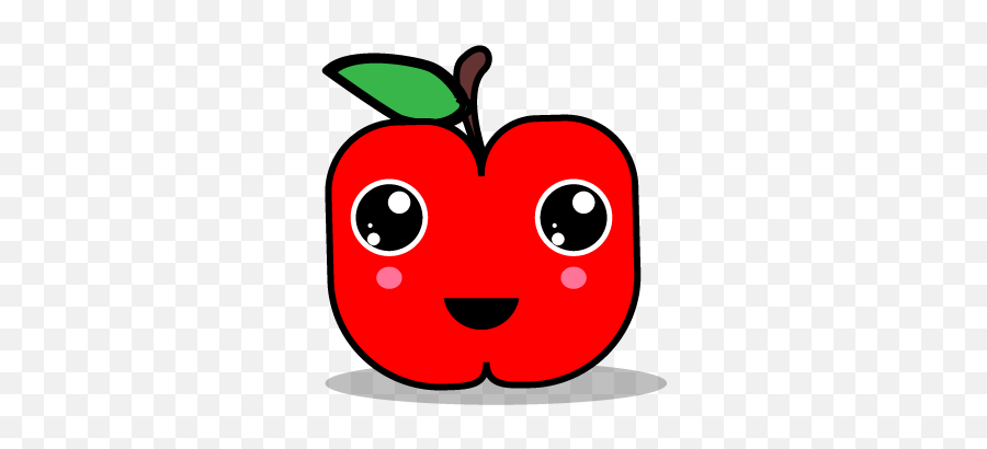 Illustration Of A Smiling Apple - Dot Emoji,Picture Of Apple Smile Emojis With Black Background