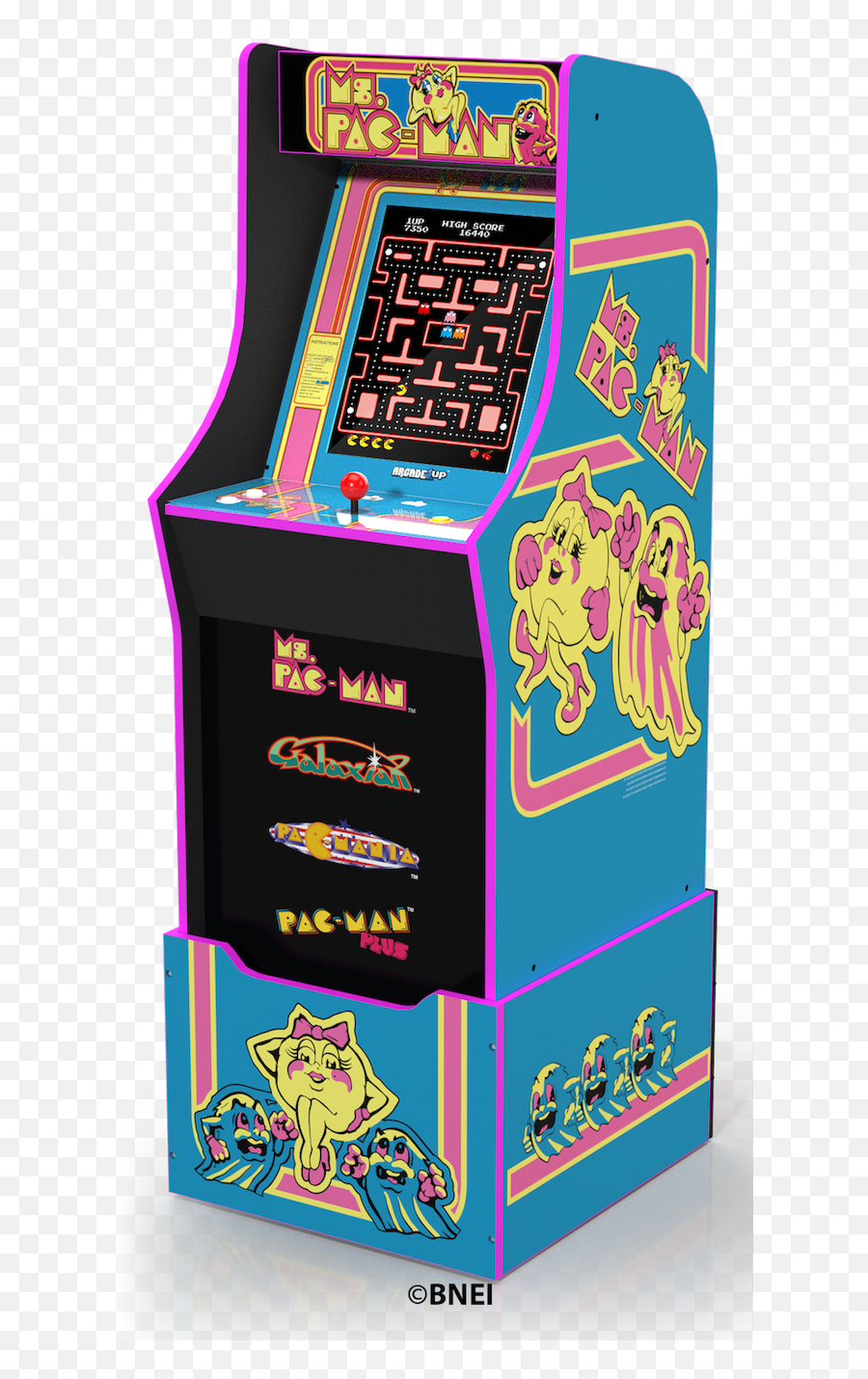 Ms Pacman Arcade Machine With Riser - Ms Pac Man Arcade1up Emoji,Pac Man Maze Text Emojis