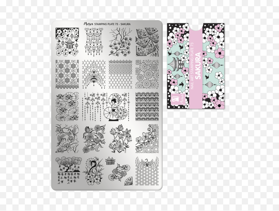 Moyra Stamping Plate 73 Sakura - Moyra Stamping Plate Sakura Emoji,Sakura Sakura Sweet Emotion