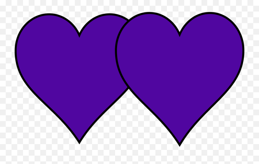 Two Purple Hearts Svg Vector Two Purple Hearts Clip Art - Purple Hearts Emoji,Emoticons For Wedding Bells