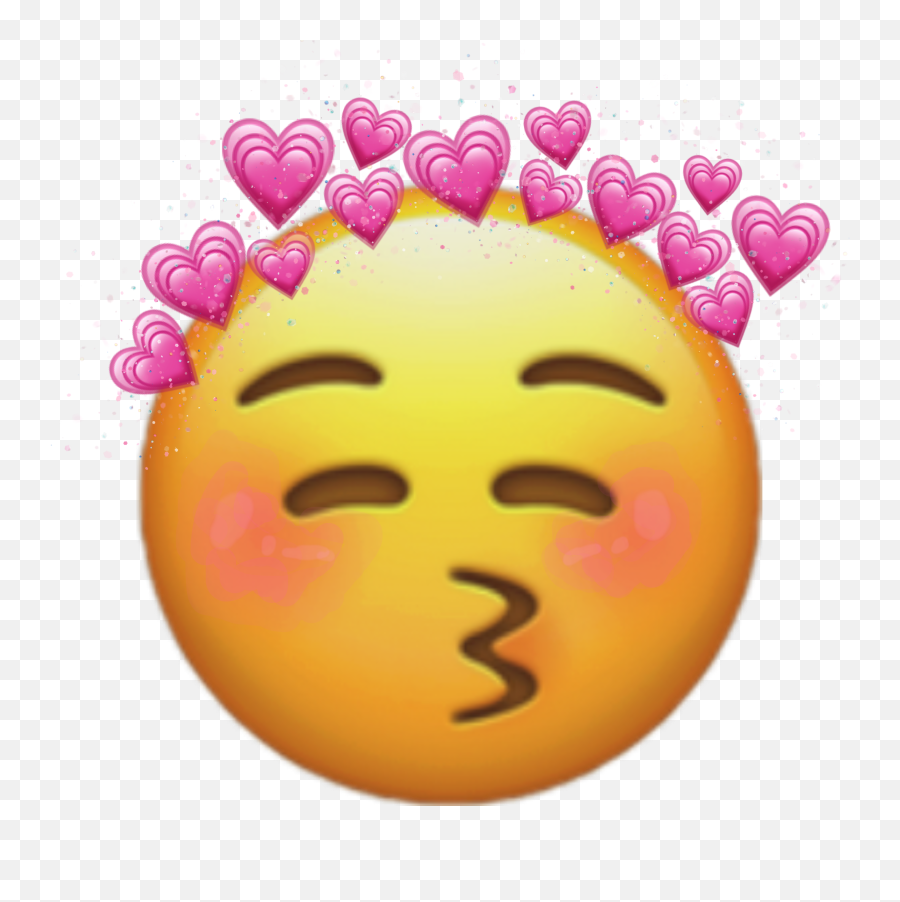 The Most Edited Favemoji Picsart - Heart Crown Emoji Face,Red Fox Emoticons Blushing