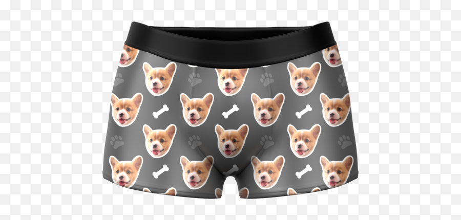 Custom Face Boxer Shorts - Dog Cueca Para Cachorro Emoji,Bulldog Emoticons