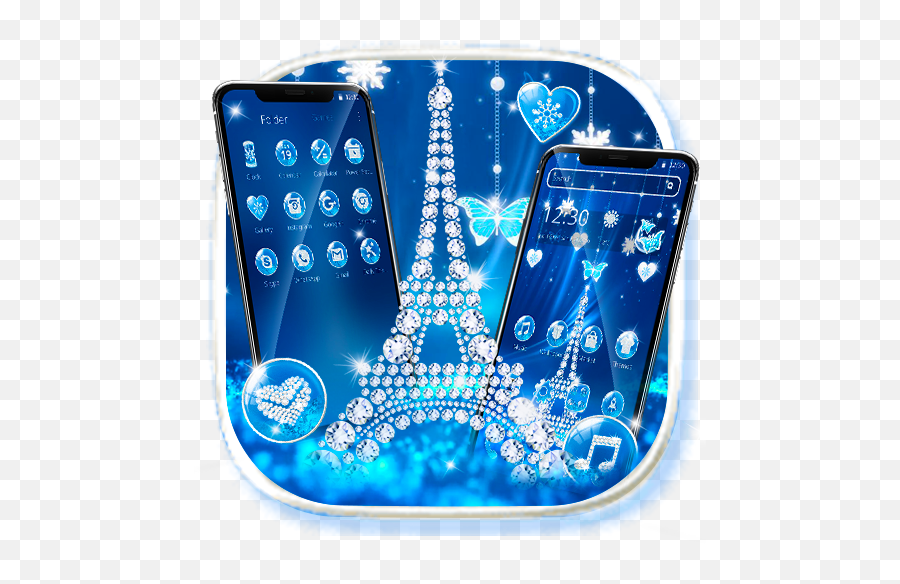 Shiny Blue Butterfly Diamond Eiffel Tower Theme 111 Apk Emoji,Sephora Emojis
