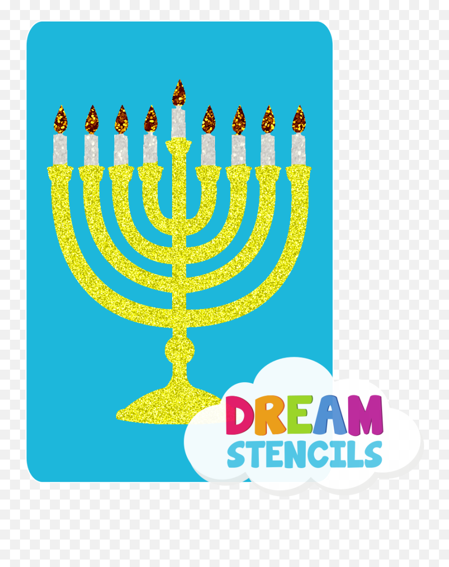 Star Of David Stencil - Menorah Emoji,Hanukkah Menorah Emoji