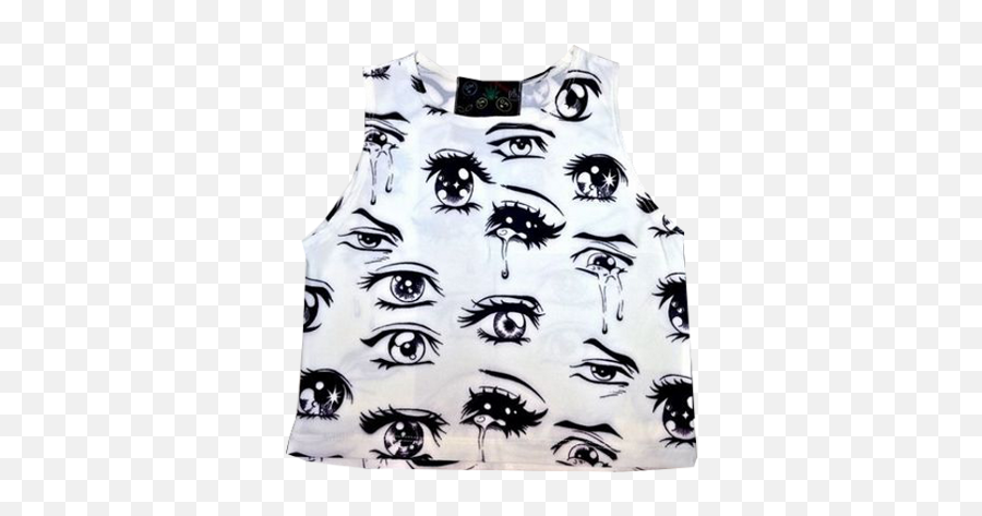 Crop Top Fashion Print Crop Tops - Anime Eye Top Emoji,Freshtops Emoji