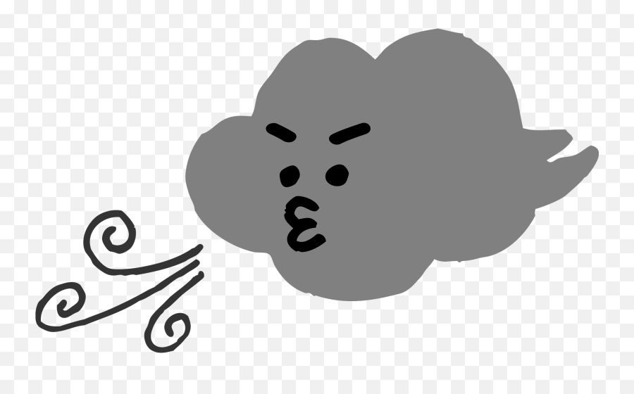 Clouds With A Face Blowing Wind Clipart Free Download Emoji,Blows Kiss Emoji