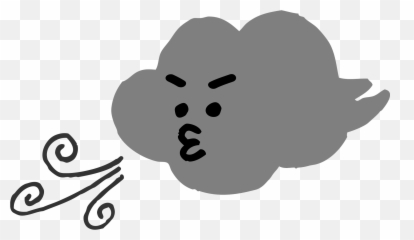 Clouds With A Face Blowing Wind Clipart Free Download Emoji,Blows Kiss Emoji