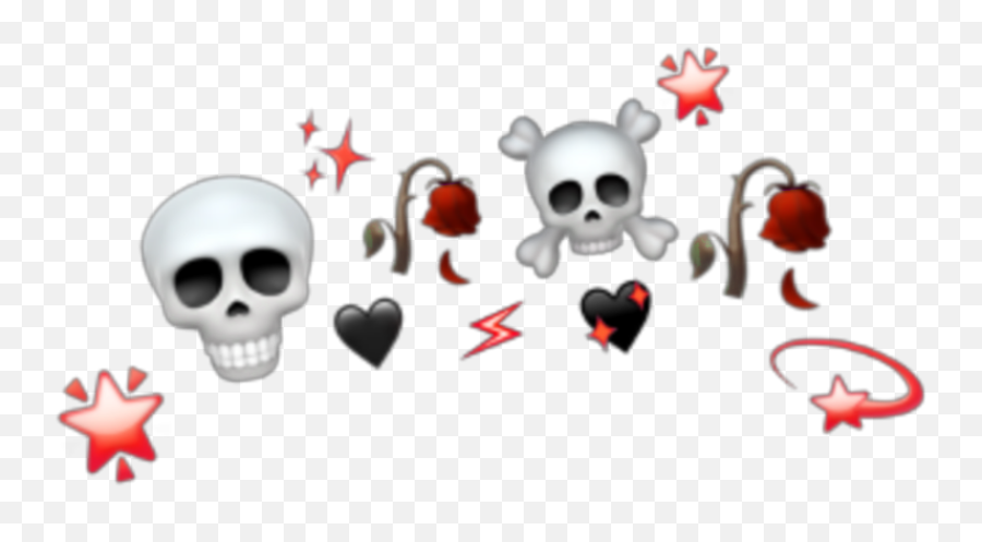Emoji Emojicrown Skull Sticker - Edgy Aesthetic Emoji Combos,Skull Emoji