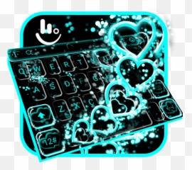Sparkling Cyan Heart Keyboard Theme Apk - Girly Emoji,Cyan Heart Emoji