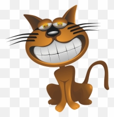 Orange Cat Grinning And Showing All Teeth Clipart Free - Cartoon Animal With Big Teeth Emoji,Emoji Showing Teeth