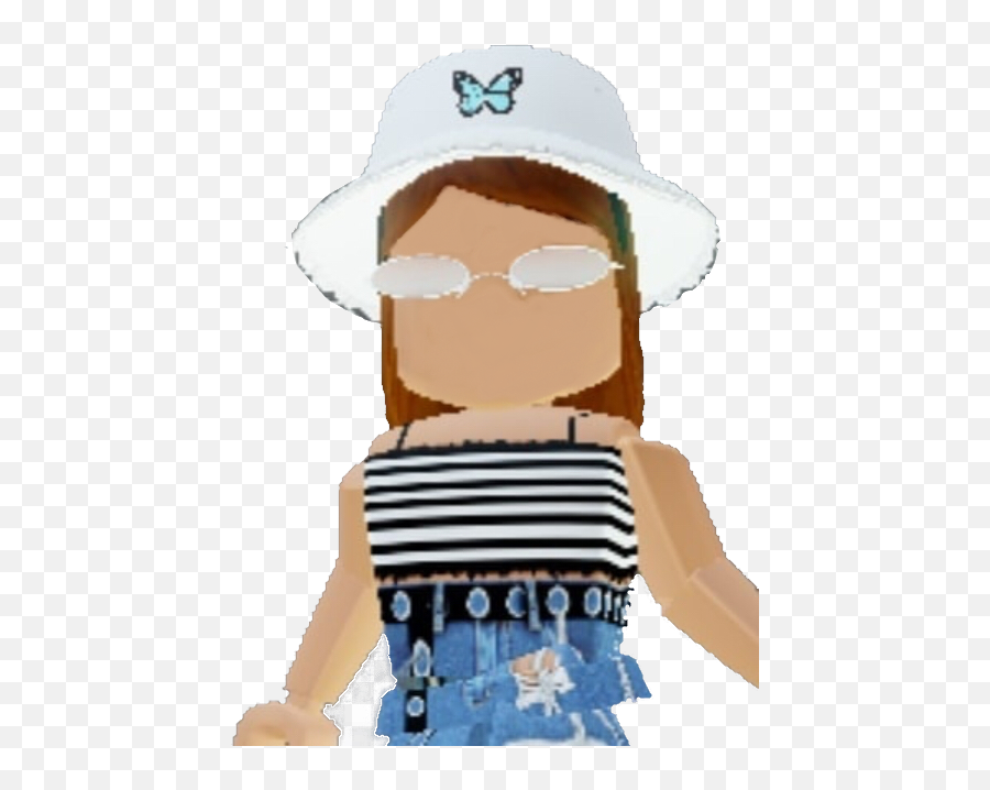 Roblox Girls Roblox Girl Sticker - Costume Hat Emoji,Emoji Hats For Girls
