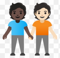 U200du200d People Holding Hands Dark Skin Tone Light - Two Men Holding Hands Cartoon Emoji,Light Skin Emoji