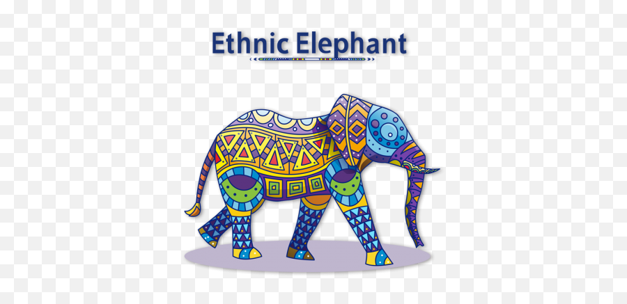 Ethnic Elephant Digital Printable Vinyl - Indian Pop Art Elephant Emoji,Elepahnt Model Emotion