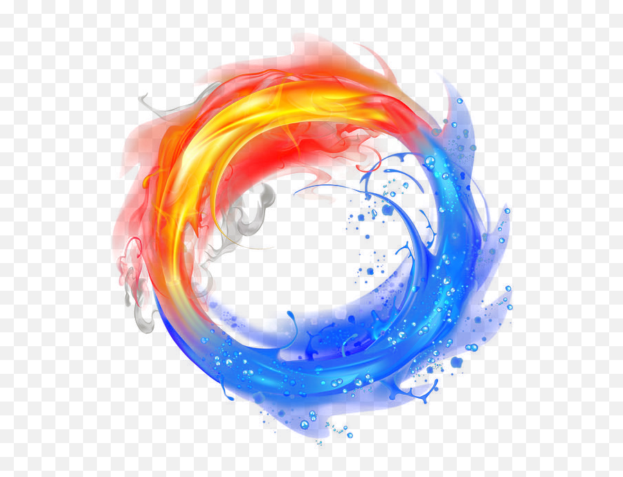 Iceandfire Fire Water Smoke Sticker By Lemon Tea - Fire And Water White Background Emoji,Liteing Fire Emoticon
