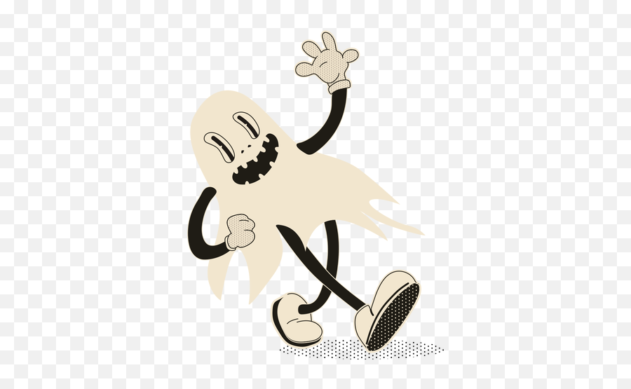 Halloween Ghost Character Waving - Fantasma Con Cuerpo Animado Emoji,Emoticon Saludando