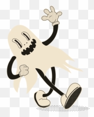 Halloween Ghost Character Waving - Fantasma Con Cuerpo Animado Emoji,Emoticon Saludando