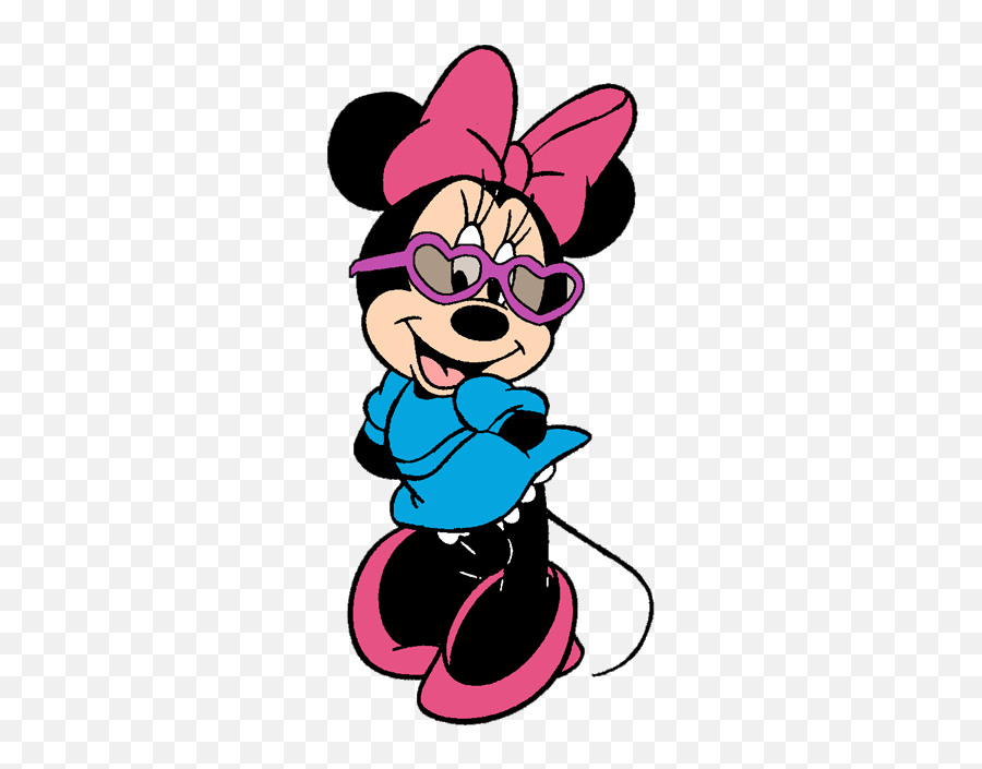 Minnie Mouse With Hearts - Novocomtop Minnie Mouse Wearing Glasses Emoji,Heart Shaped Mickey Emoji