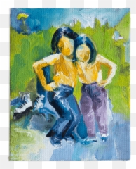 Oil Paint Series - Hug Emoji,Paintings With Emotions