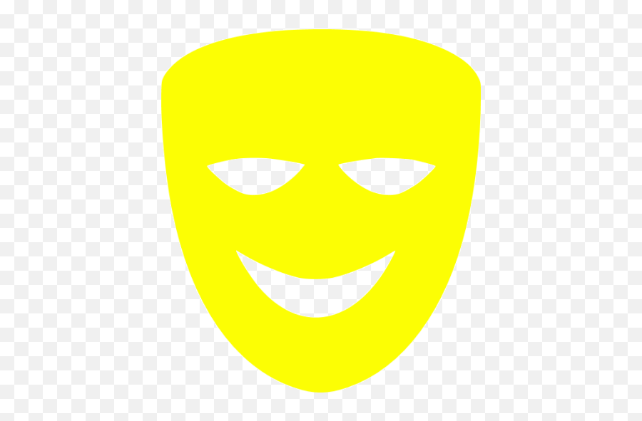 Yellow Comedy Mask Icon - Free Yellow Mask Icons Comedy Mask Yellow Png Emoji,Laughing Emoticon Mask